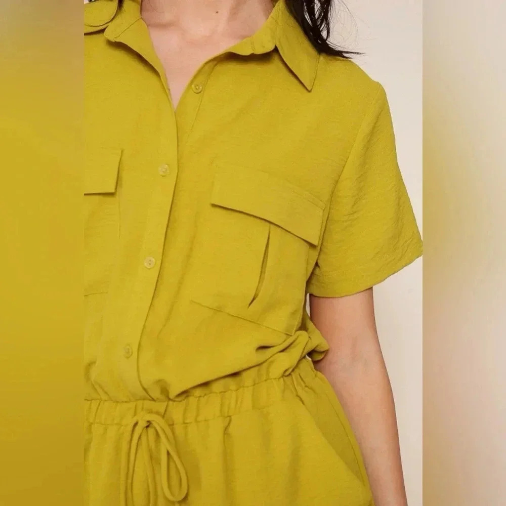 Desiree Romper Sz Med, NWT, green - Picture 2 of 3